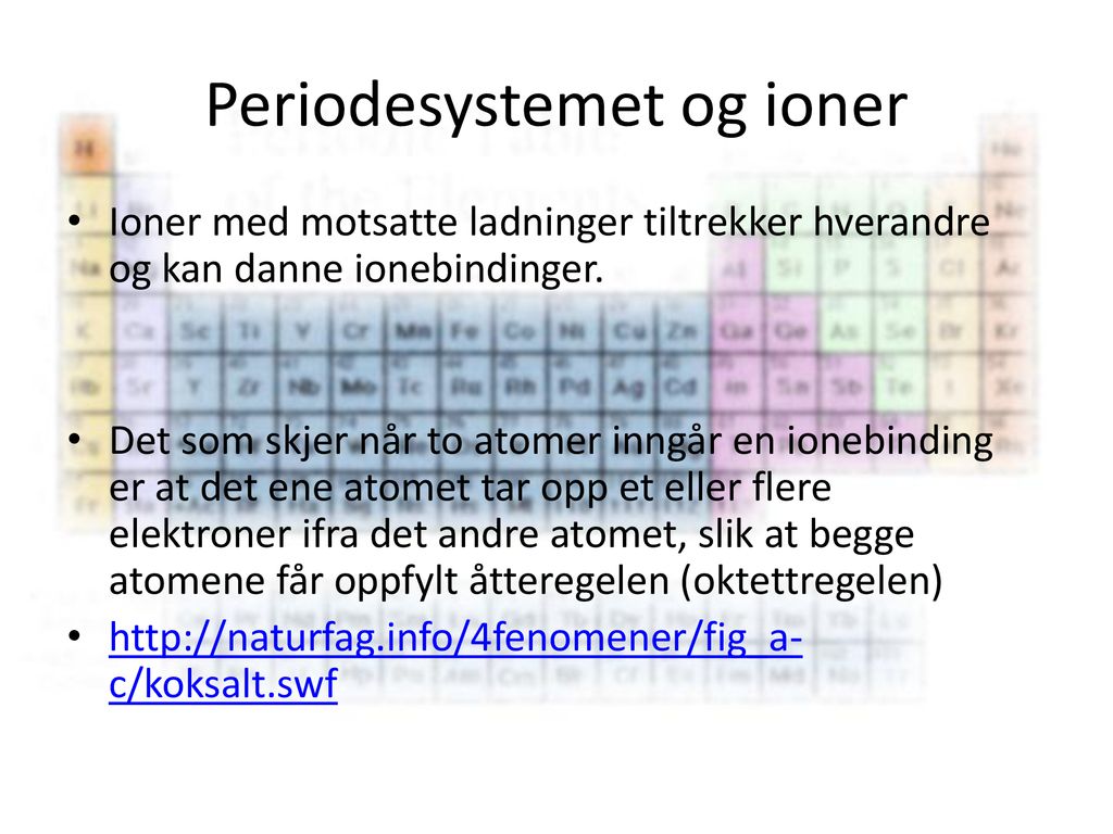 Periodesystemet og ioner