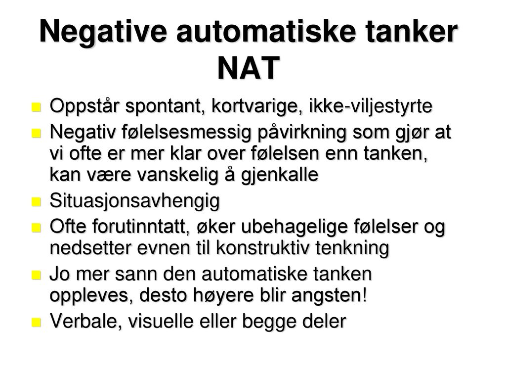 Negative automatiske tanker NAT