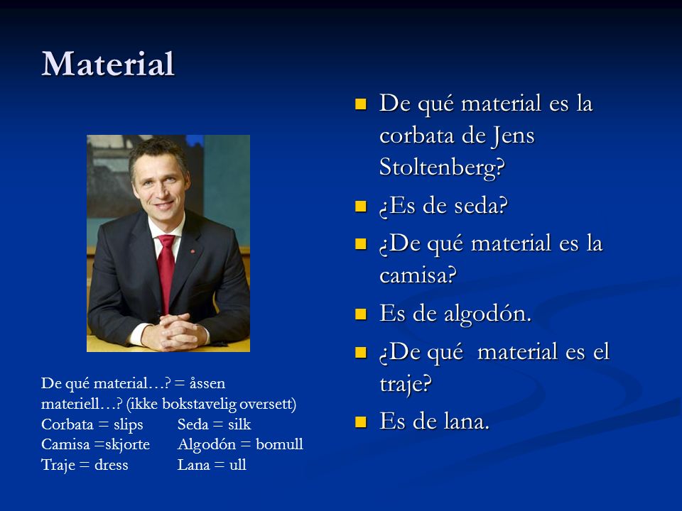 Material De qué material es la corbata de Jens Stoltenberg