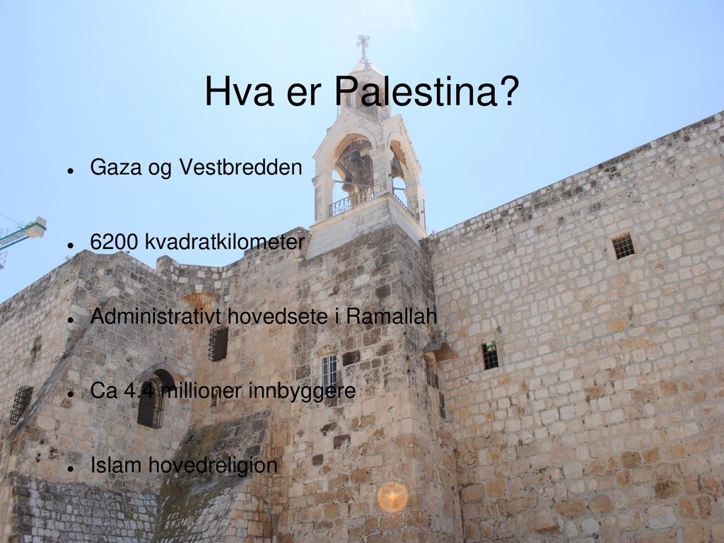 Hva er Palestina Gaza og Vestbredden 6200 kvadratkilometer
