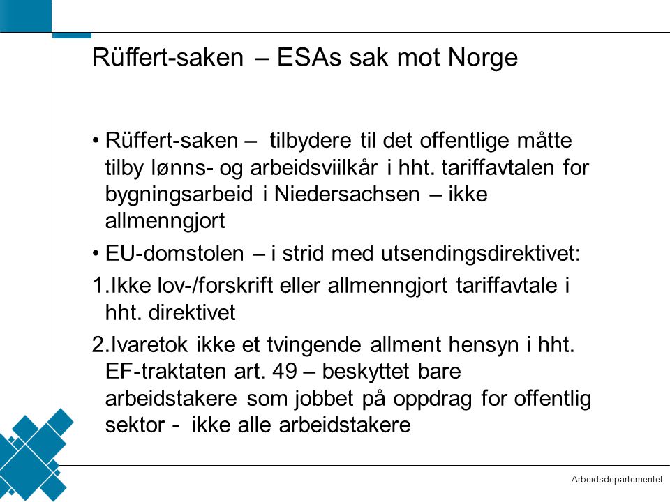 Rüffert-saken – ESAs sak mot Norge