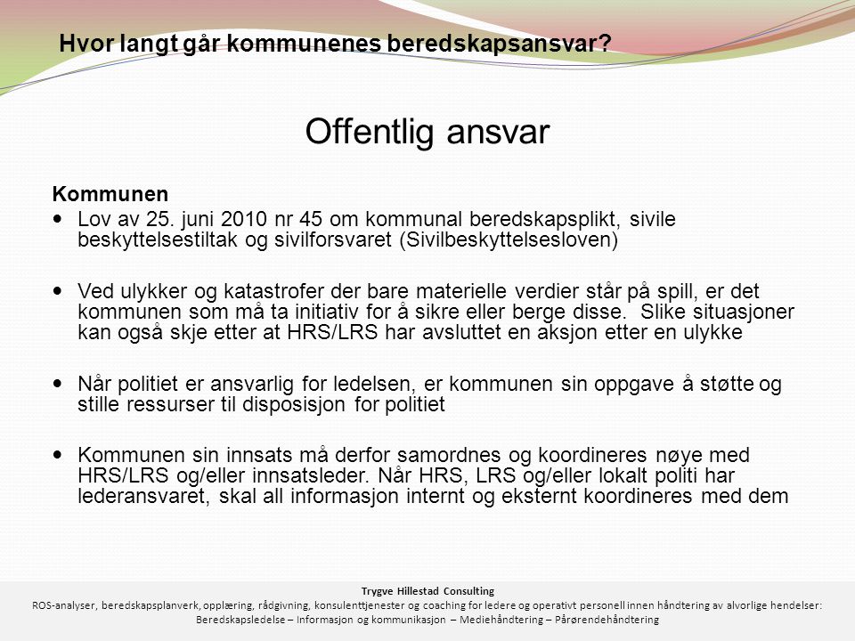 Trygve Hillestad Consulting