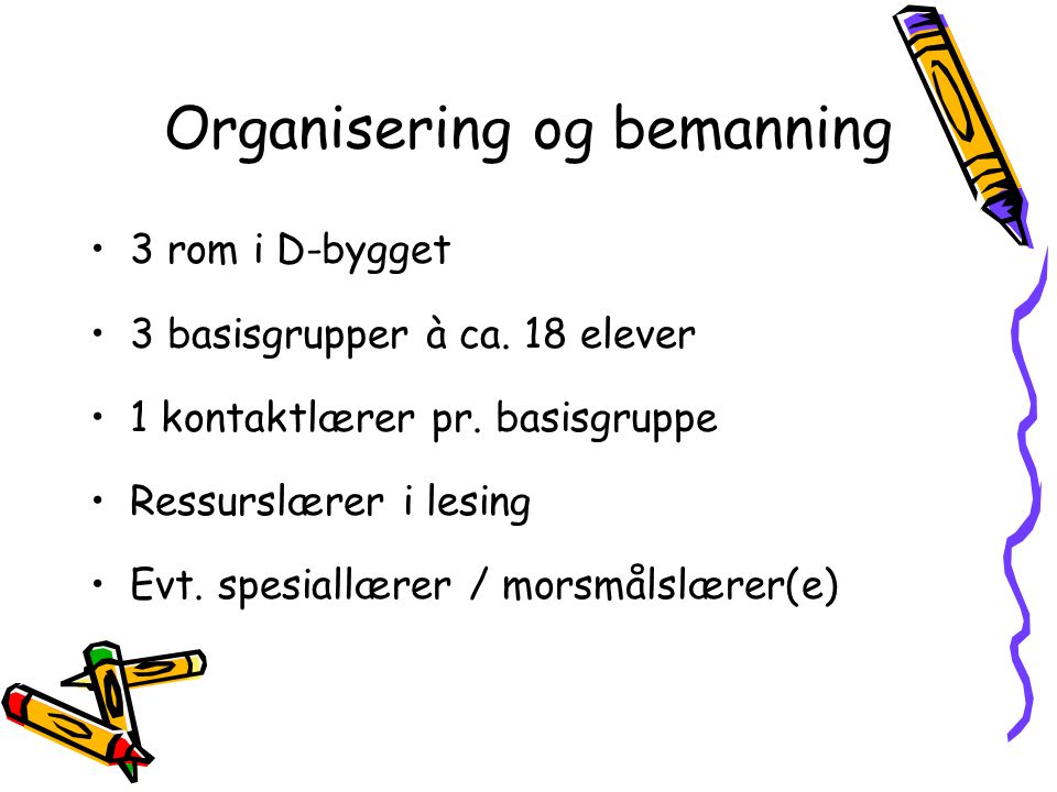 Organisering og bemanning