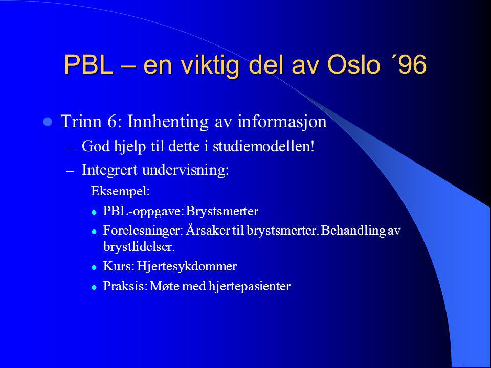 PBL – en viktig del av Oslo ´96