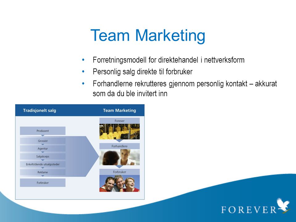 Team Marketing Forretningsmodell for direktehandel i nettverksform
