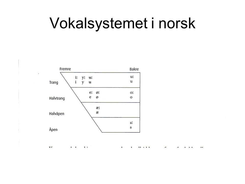 Vokalsystemet i norsk