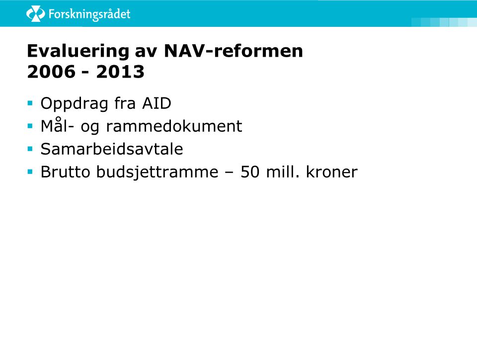 Evaluering av NAV-reformen