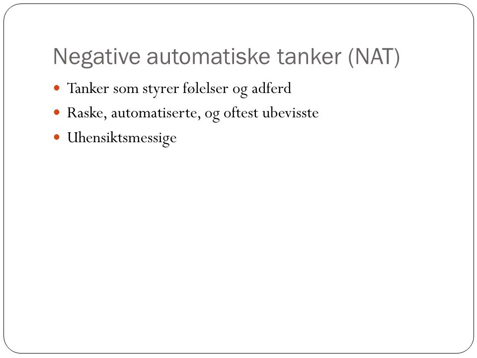 Negative automatiske tanker (NAT)