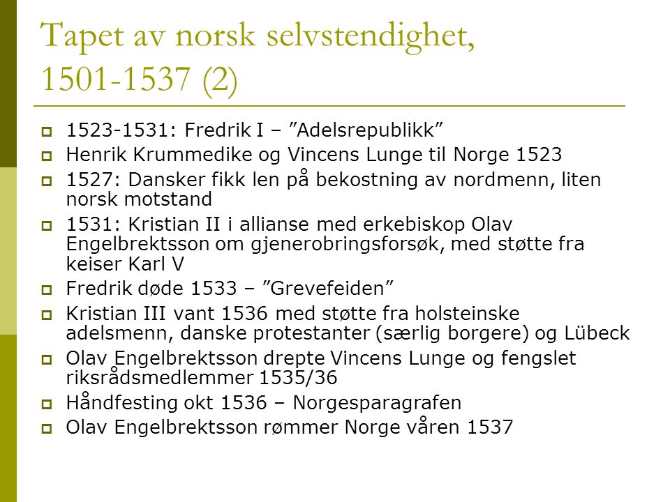 Tapet av norsk selvstendighet, (2)