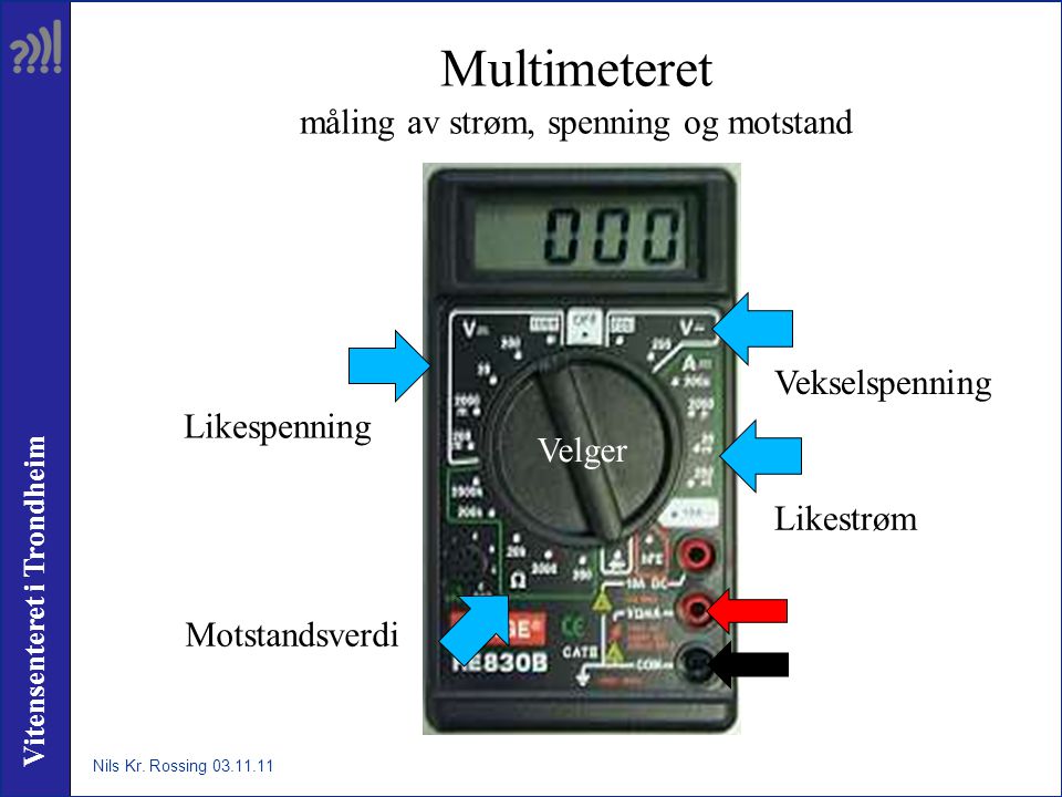 Multimeteret måling av strøm, spenning og motstand
