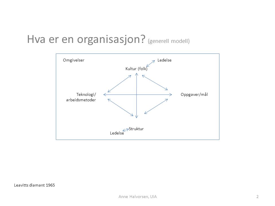 Hva er en organisasjon (generell modell)