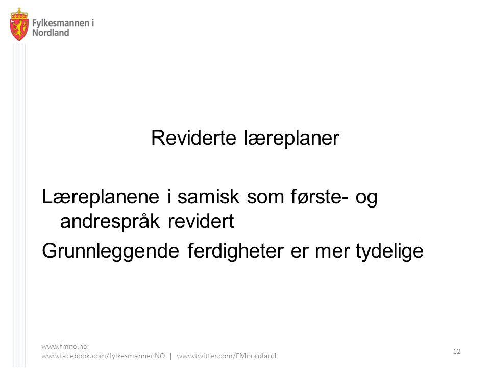 Læreplanene i samisk som første- og andrespråk revidert