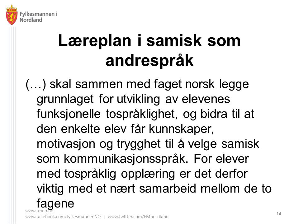 Læreplan i samisk som andrespråk