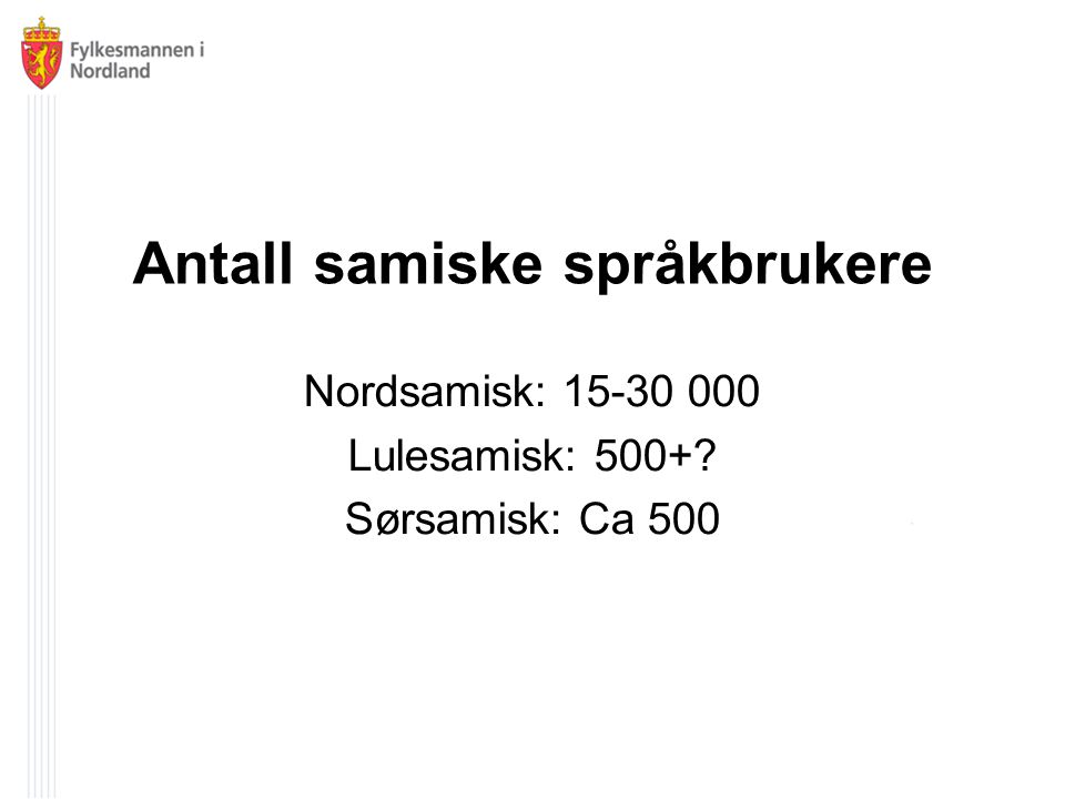 Antall samiske språkbrukere