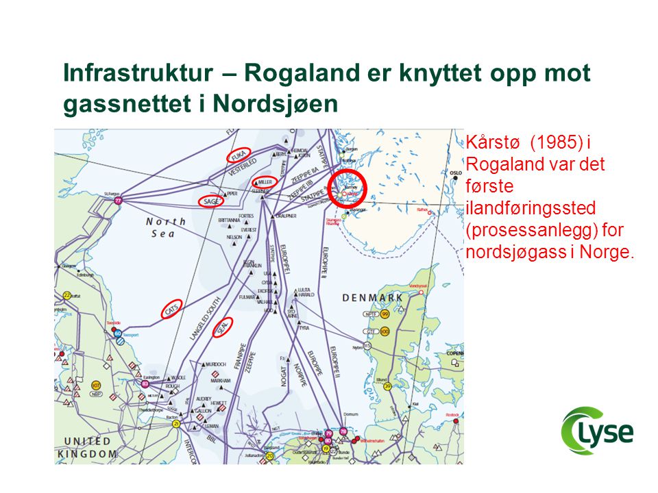 Infrastruktur – Rogaland er knyttet opp mot gassnettet i Nordsjøen