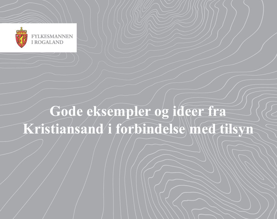 Gode eksempler og ideer fra Kristiansand i forbindelse med tilsyn