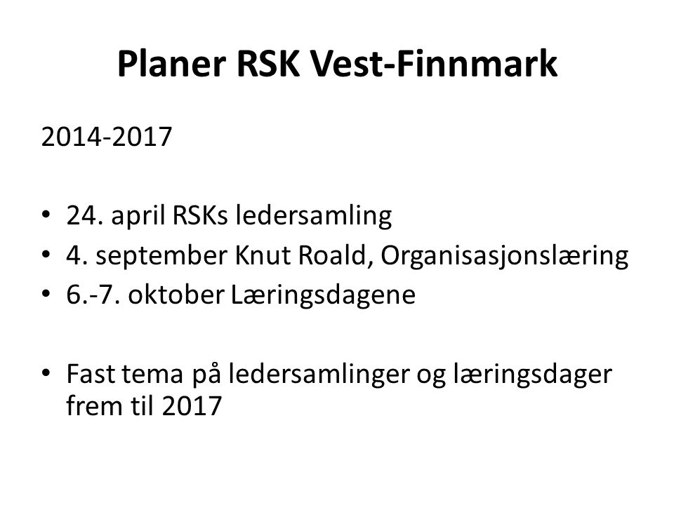 Planer RSK Vest-Finnmark