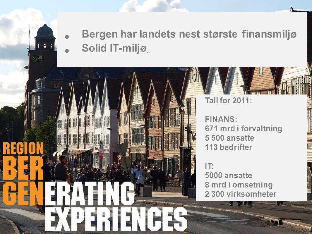 Bergen har landets nest største finansmiljø Solid IT-miljø.