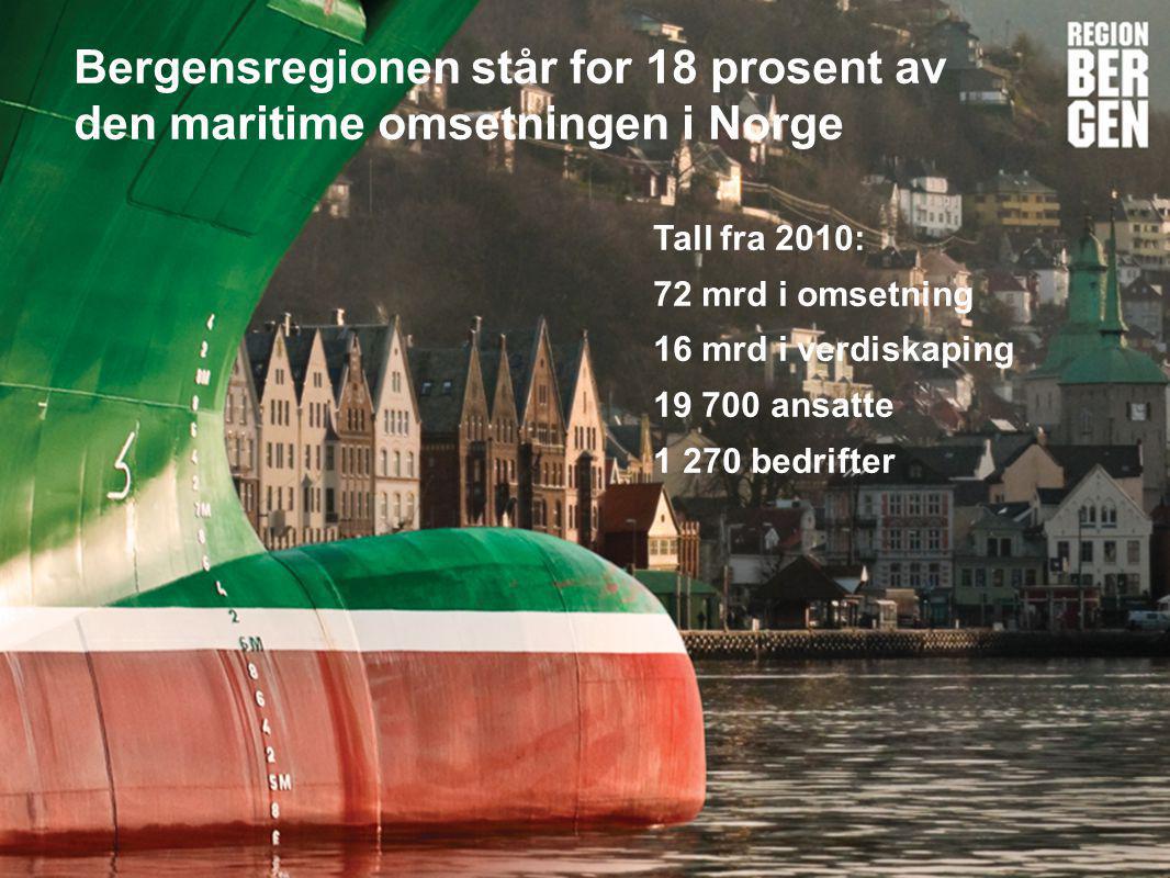 Bergensregionen står for 18 prosent av den maritime omsetningen i Norge