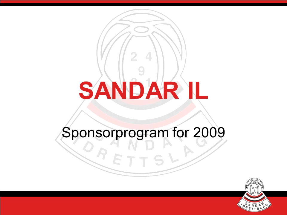 SANDAR IL Sponsorprogram for 2009