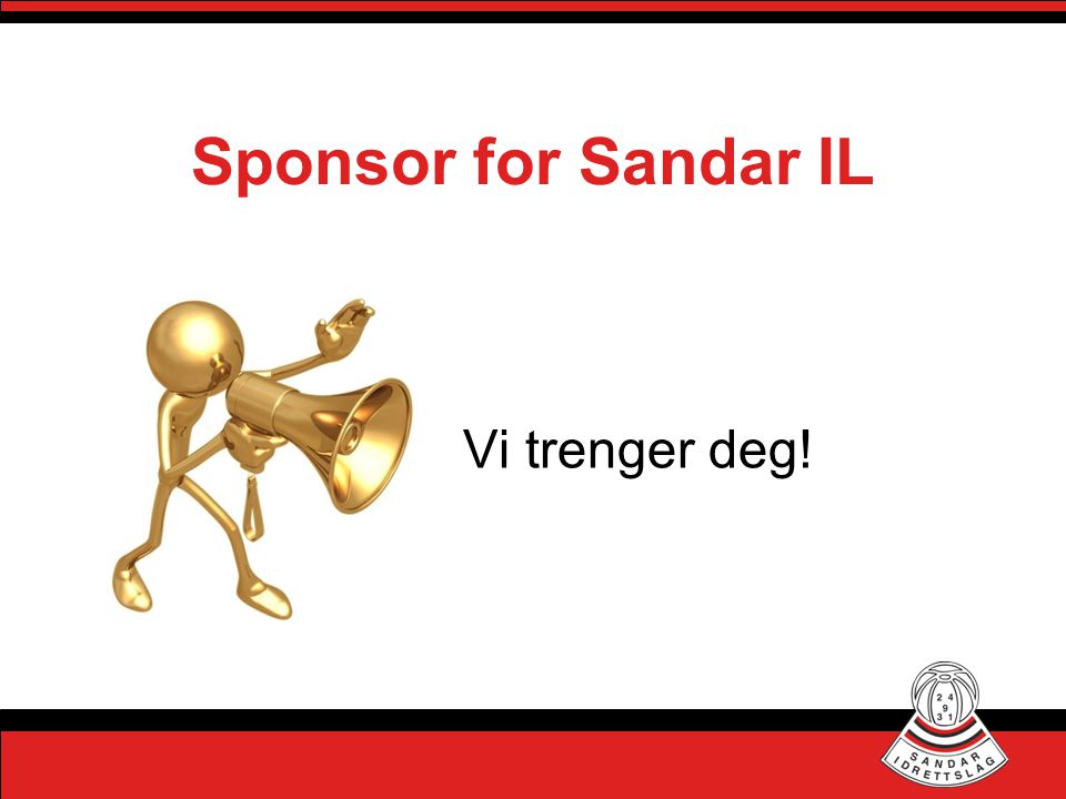 Sponsor for Sandar IL Vi trenger deg!