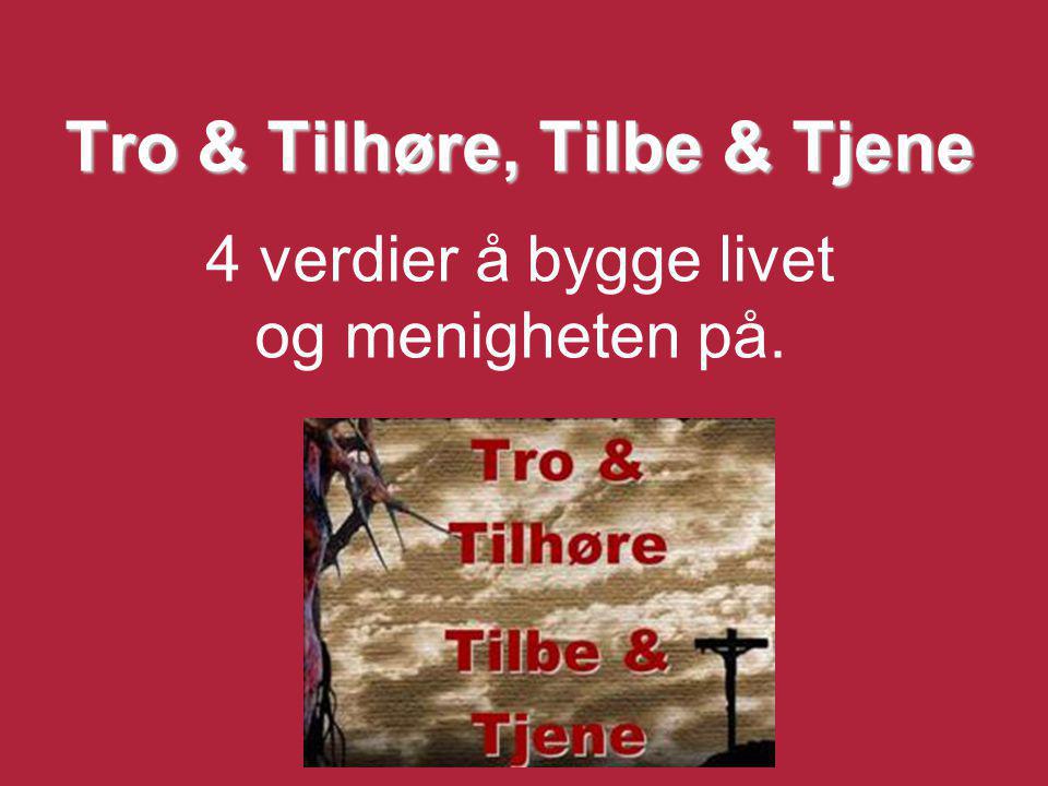 Tro & Tilhøre, Tilbe & Tjene 4 verdier å bygge livet og menigheten på.