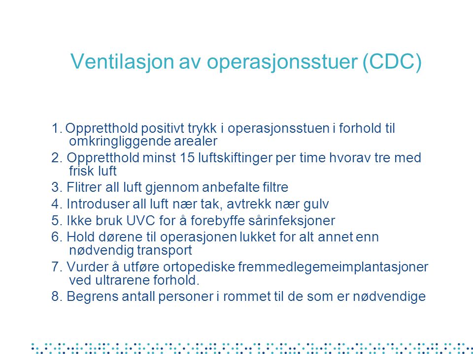 Ventilasjon av operasjonsstuer (CDC)