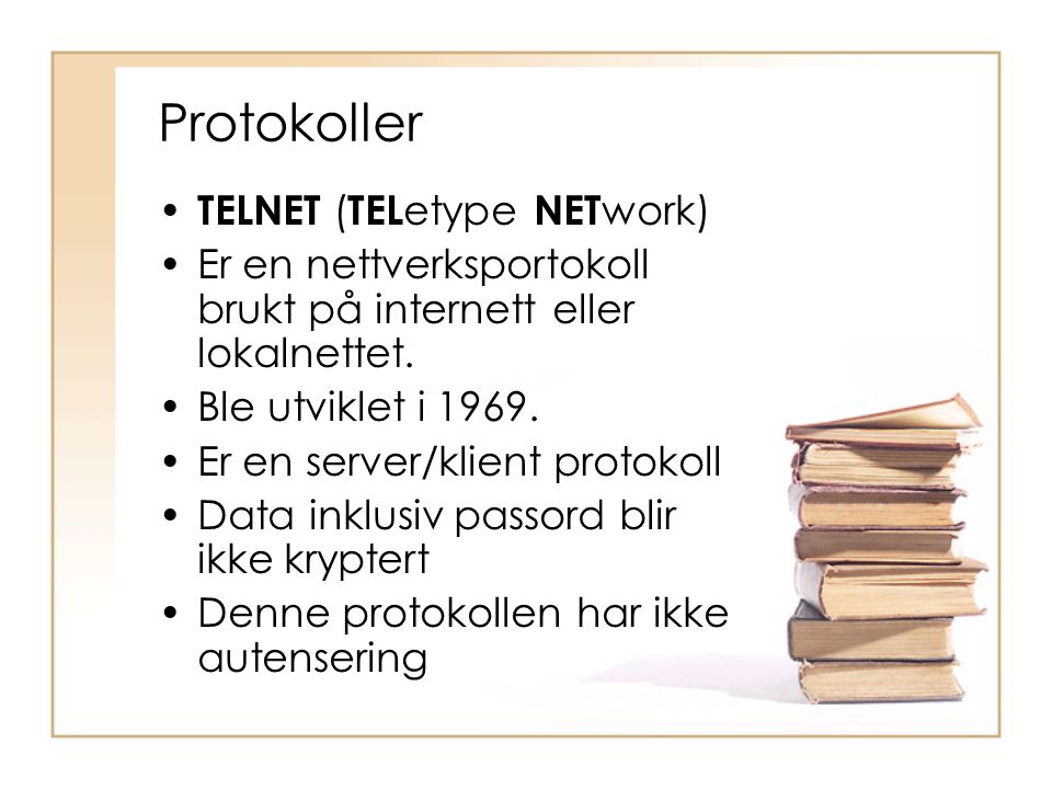 Protokoller TELNET (TELetype NETwork)
