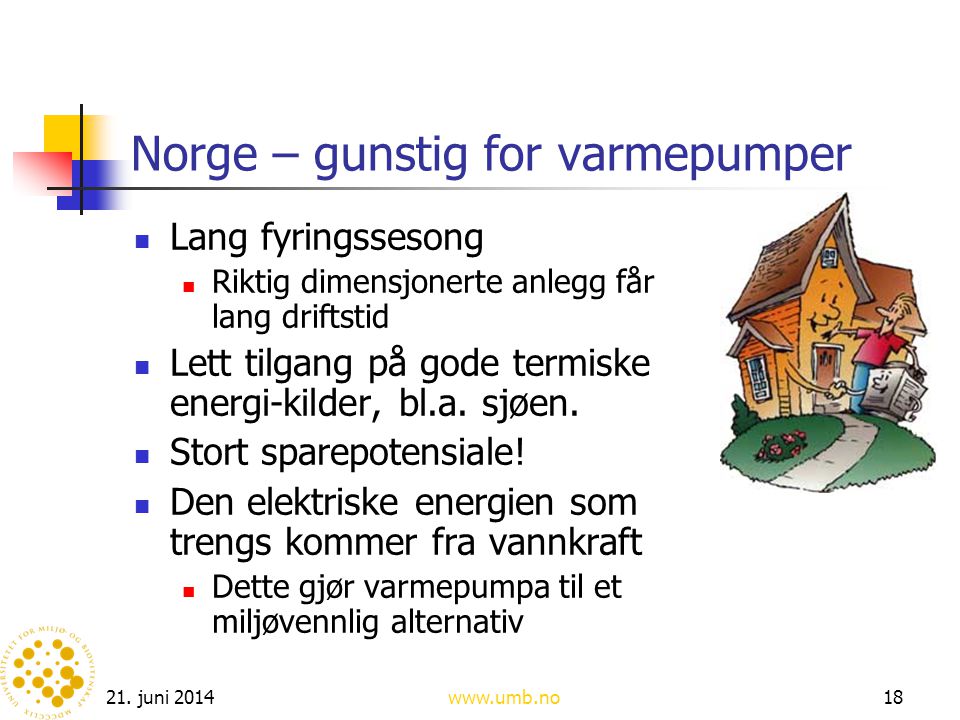 Norge – gunstig for varmepumper