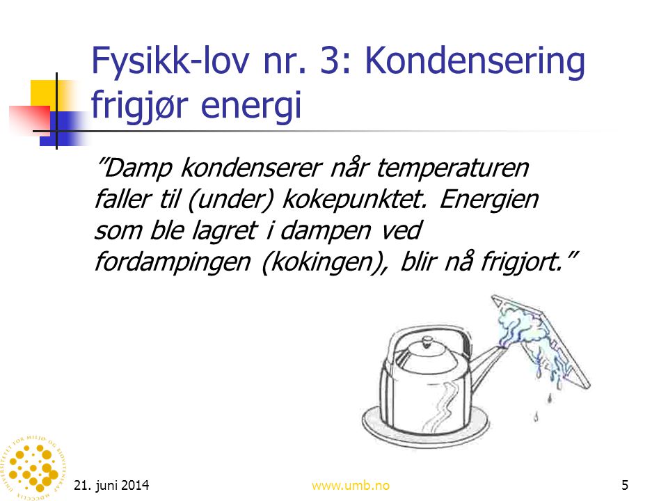 Fysikk-lov nr. 3: Kondensering frigjør energi