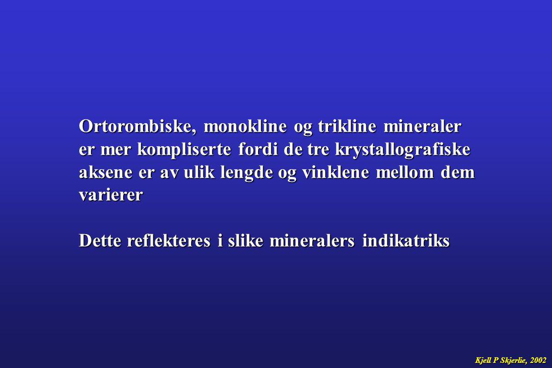 Ortorombiske, monokline og trikline mineraler