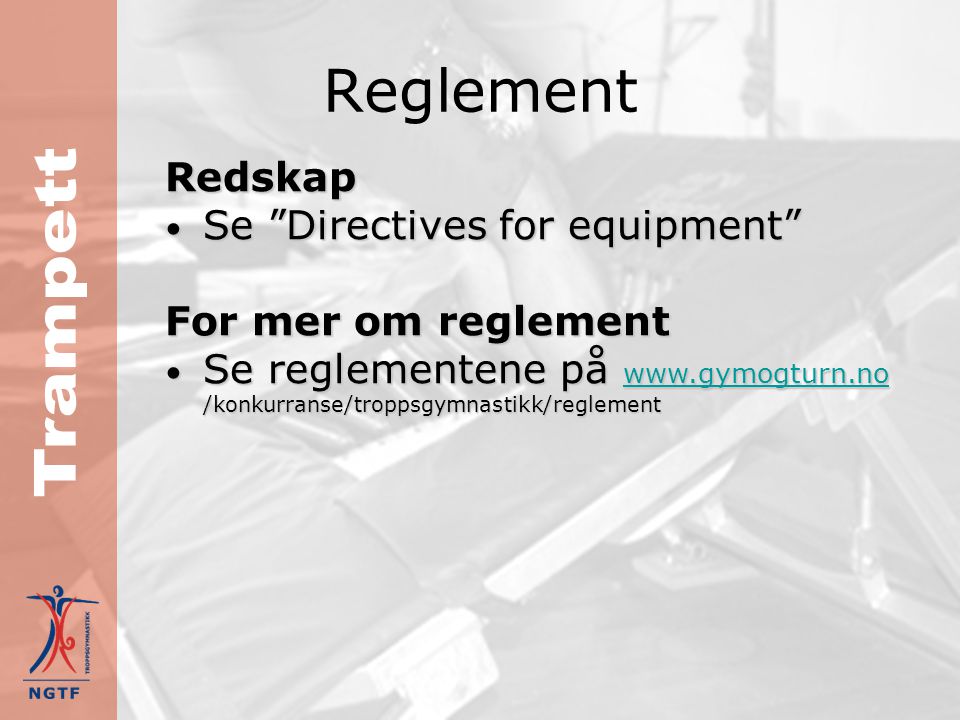 Reglement Trampett Redskap Se Directives for equipment