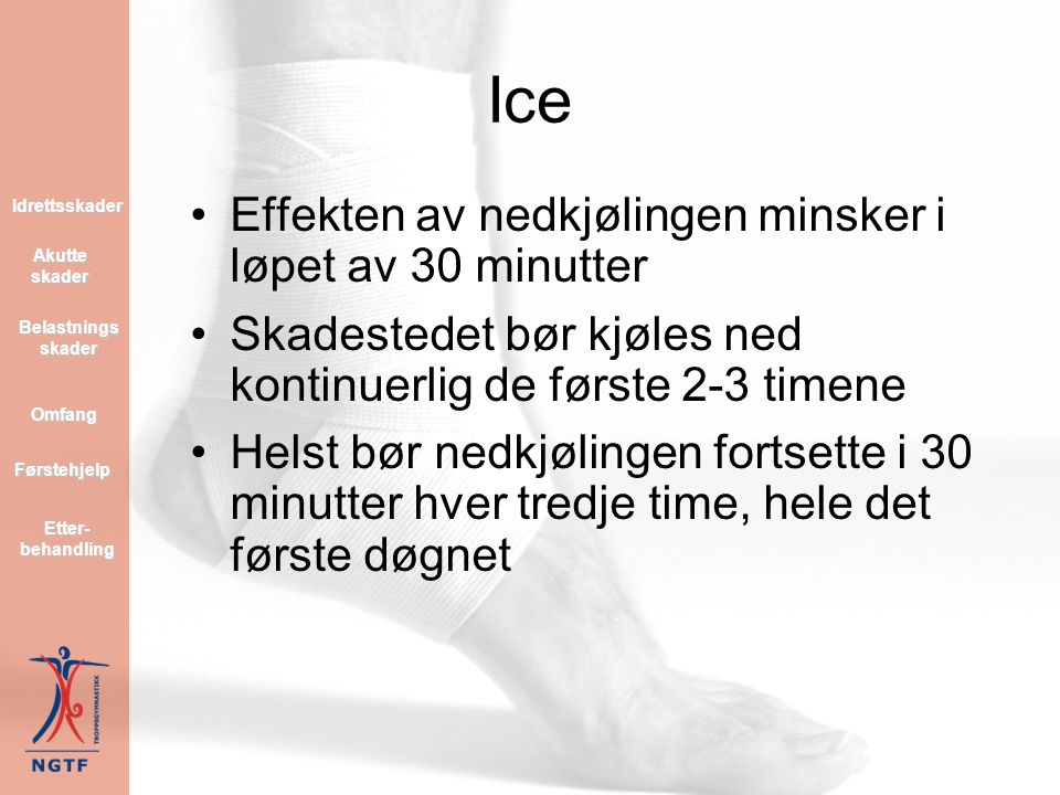 Ice Effekten av nedkjølingen minsker i løpet av 30 minutter