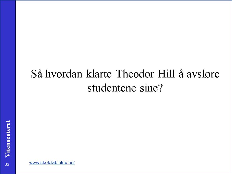 Så hvordan klarte Theodor Hill å avsløre studentene sine