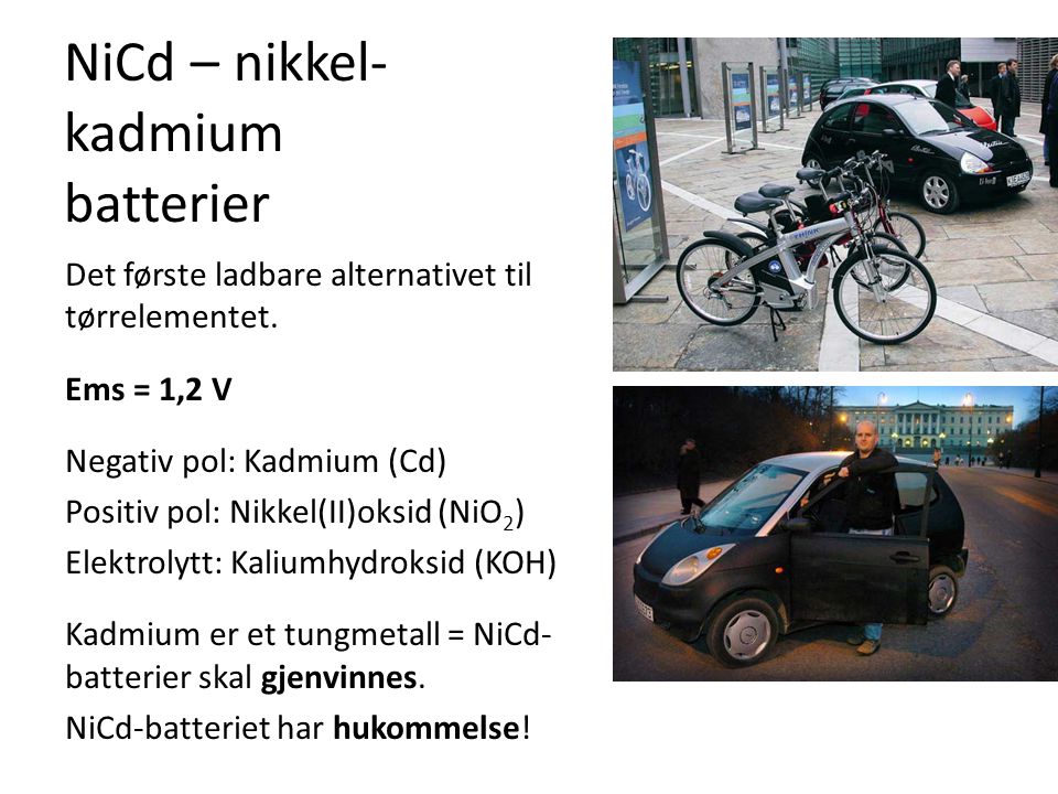 NiCd – nikkel-kadmium batterier