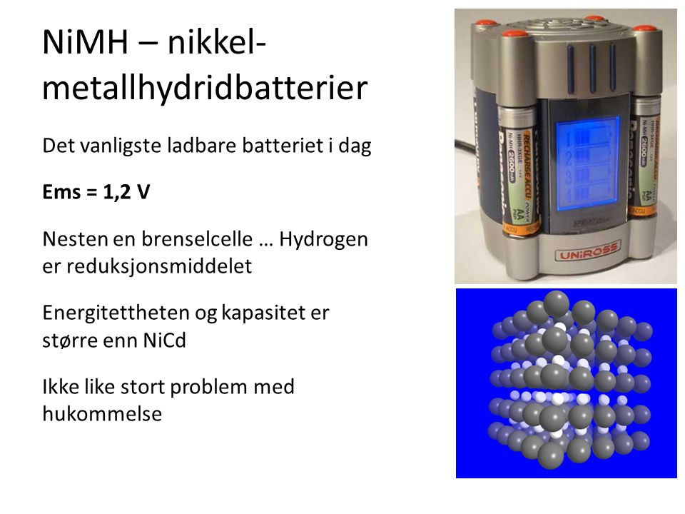 NiMH – nikkel-metallhydridbatterier