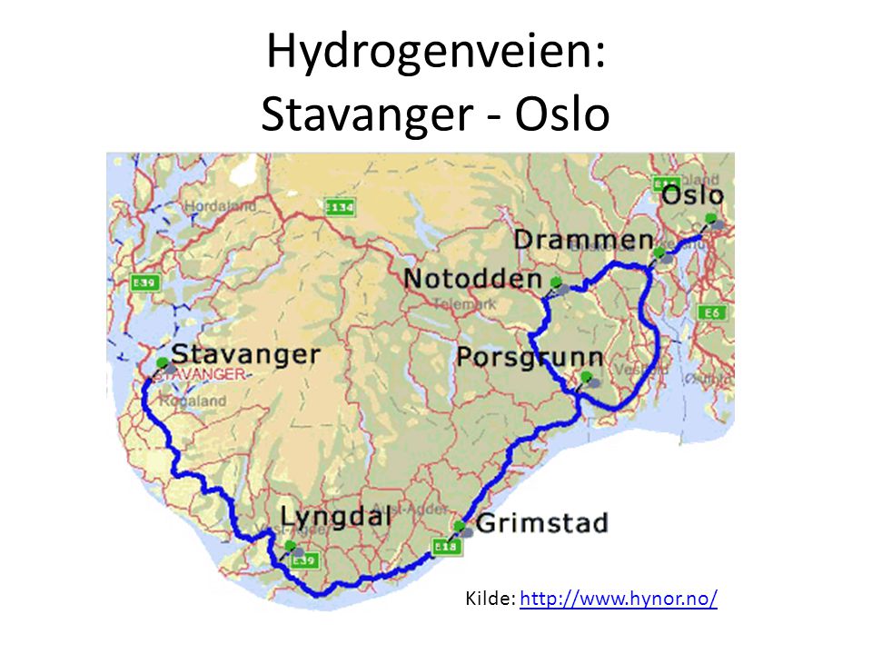 Hydrogenveien: Stavanger - Oslo