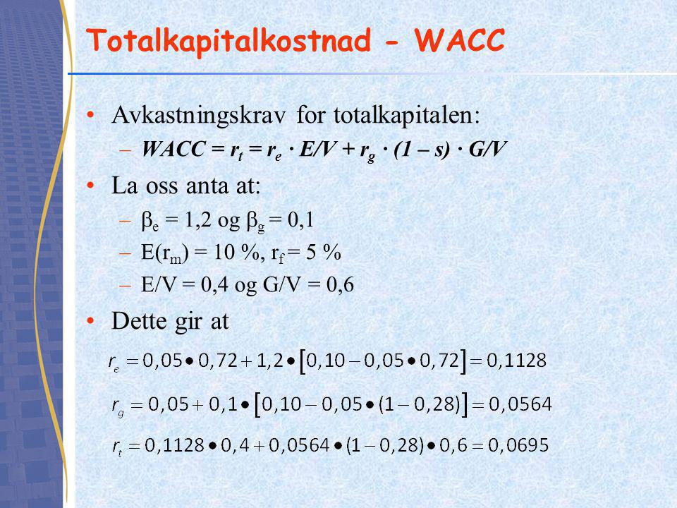 Totalkapitalkostnad - WACC