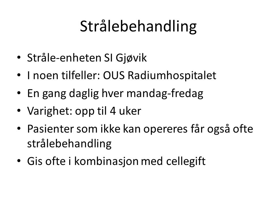 Strålebehandling Stråle-enheten SI Gjøvik