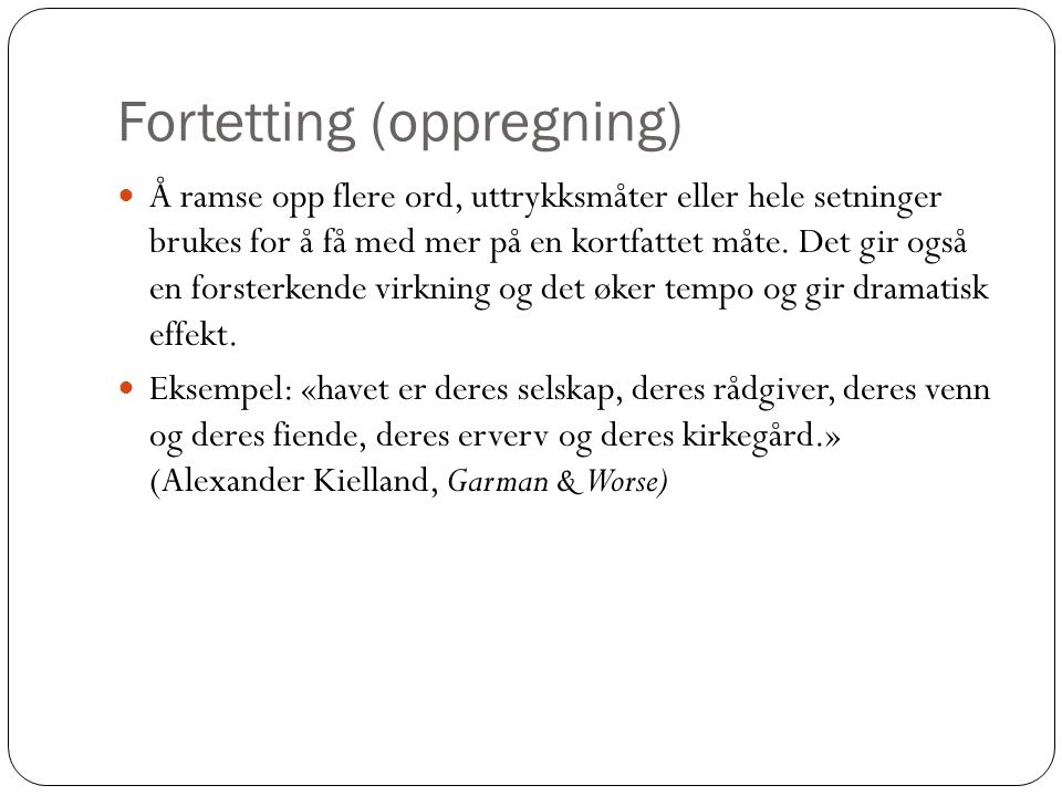 Fortetting (oppregning)