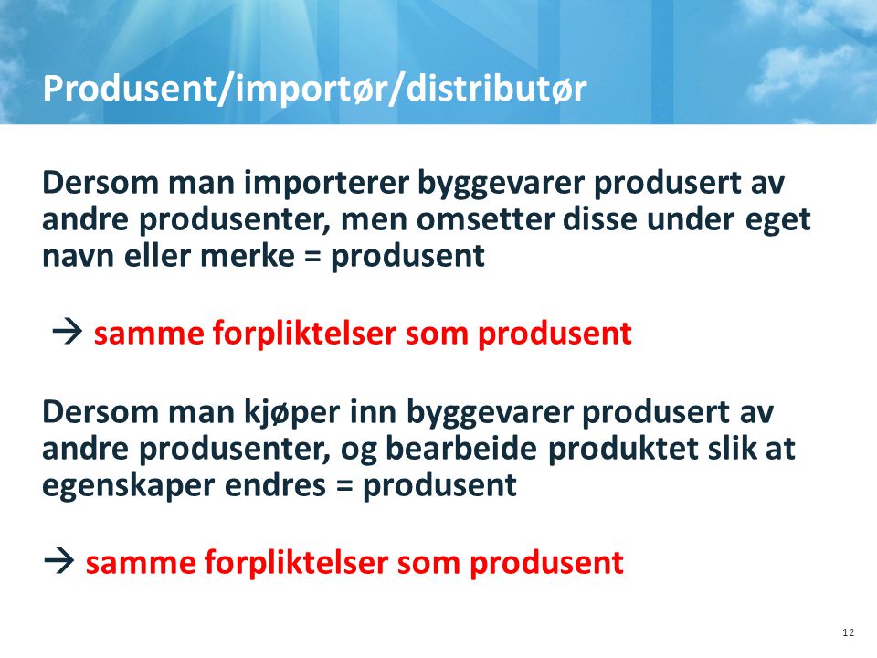 Produsent/importør/distributør