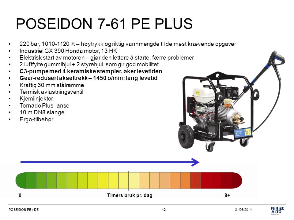 POSEIDON 7-61 PE PLUS 220 bar, l/t – høytrykk og riktig vannmengde til de mest krævende opgaver.