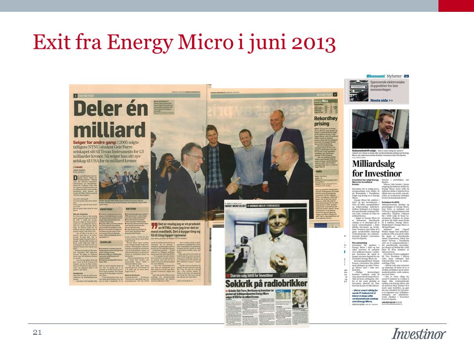 Exit fra Energy Micro i juni 2013