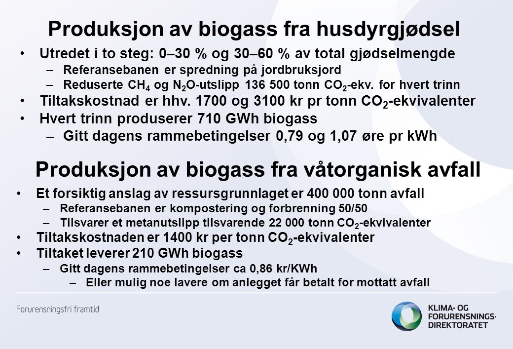 Produksjon av biogass fra husdyrgjødsel