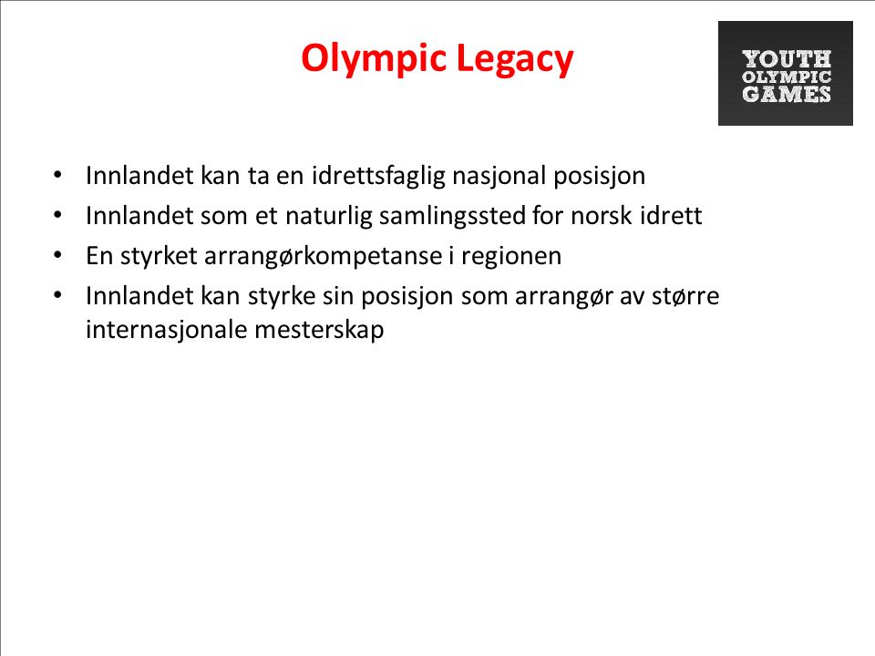 Olympic Legacy Innlandet kan ta en idrettsfaglig nasjonal posisjon