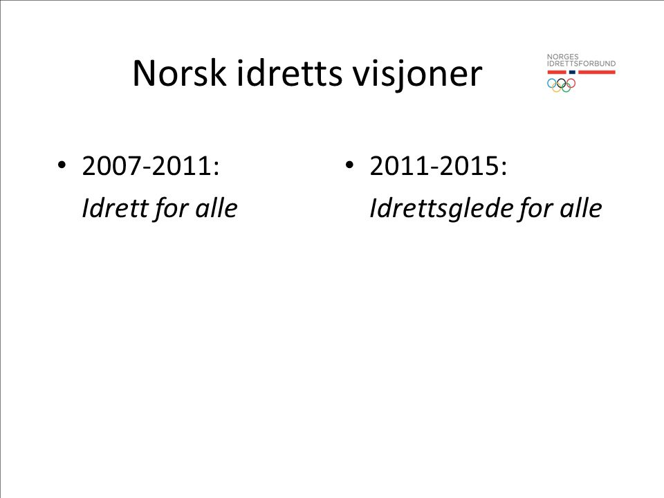 Norsk idretts visjoner