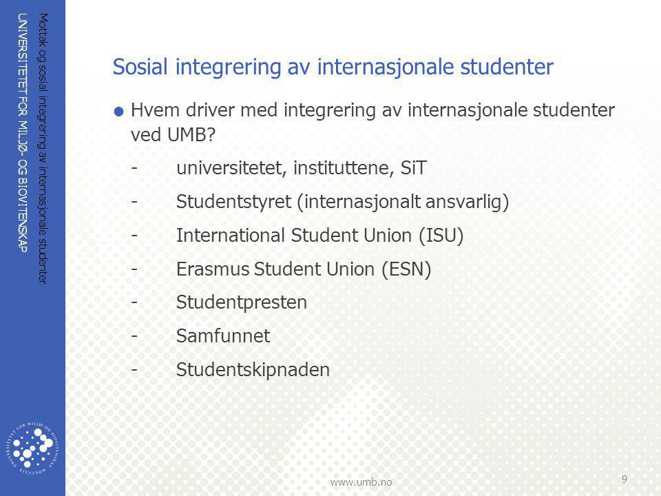 Sosial integrering av internasjonale studenter