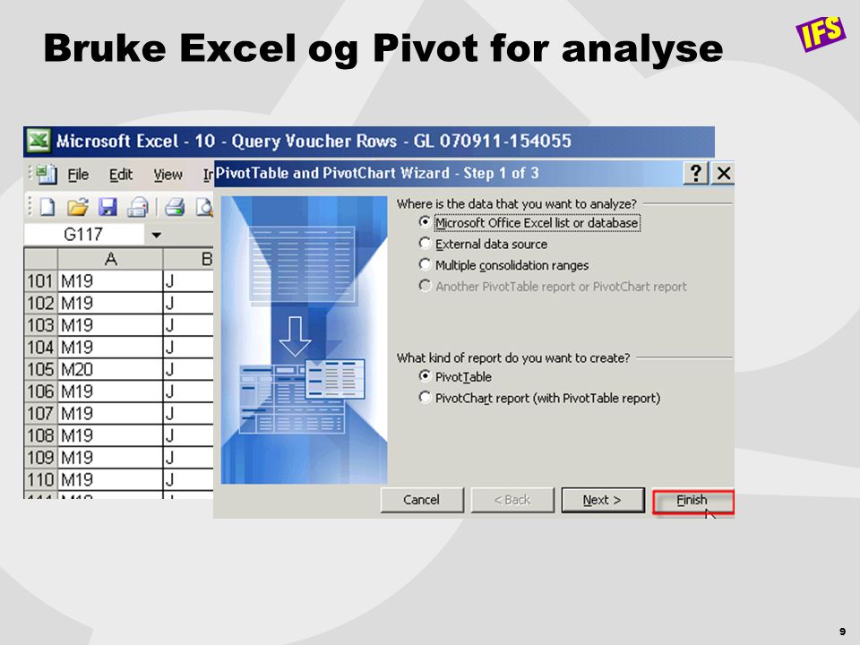 Bruke Excel og Pivot for analyse