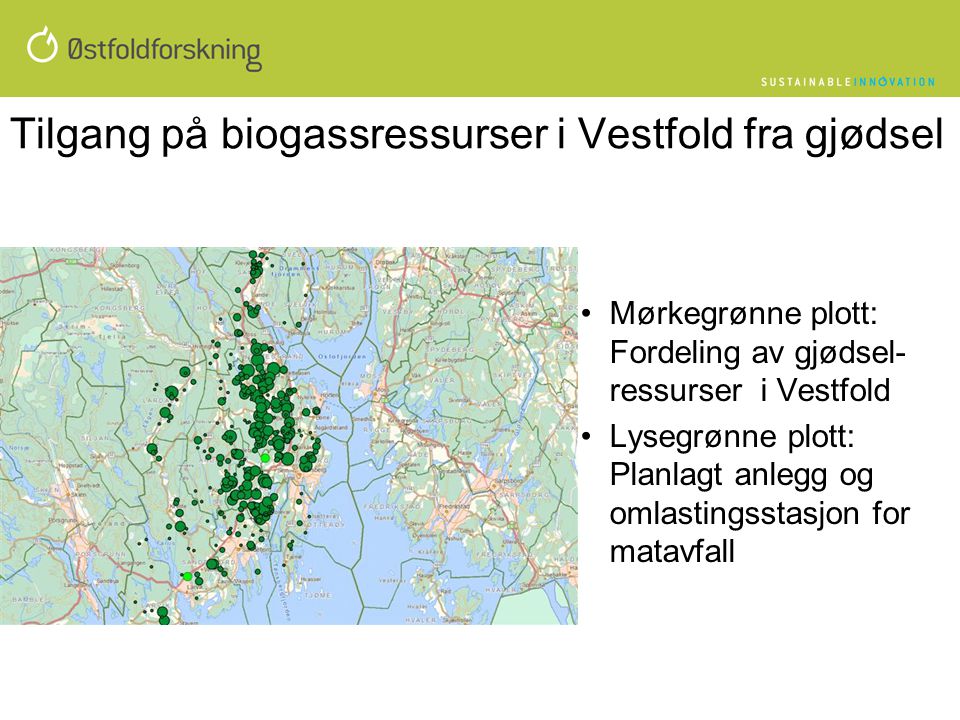 Tilgang på biogassressurser i Vestfold fra gjødsel