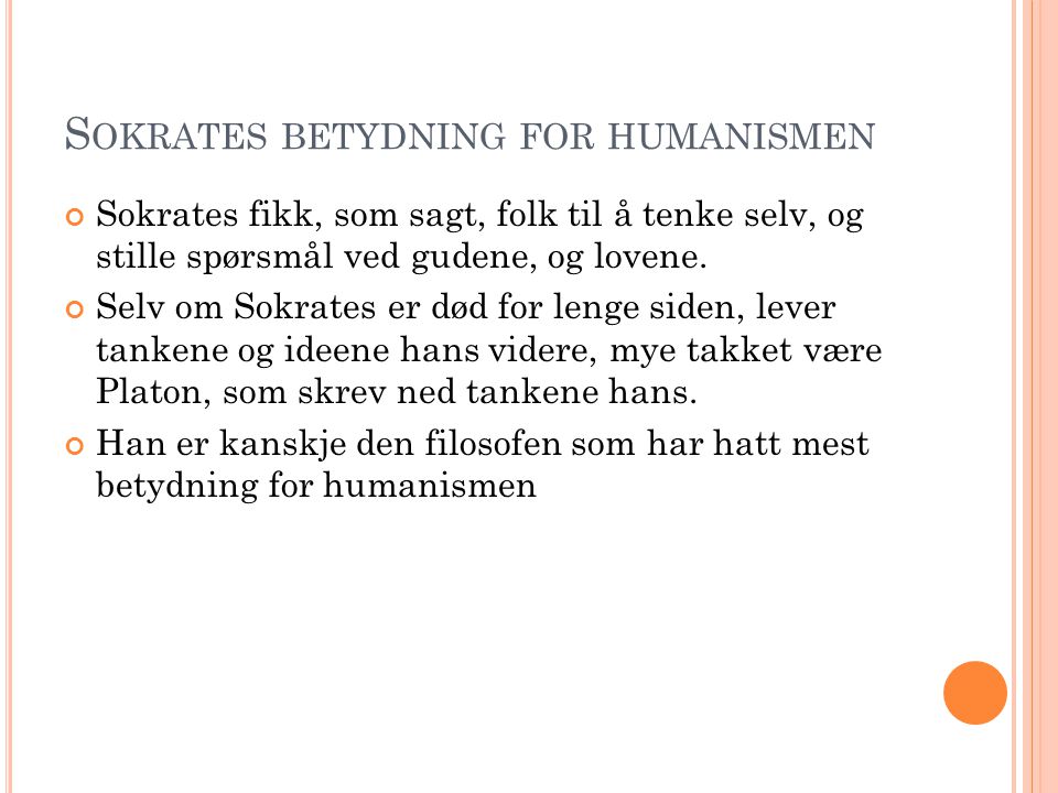 Sokrates betydning for humanismen